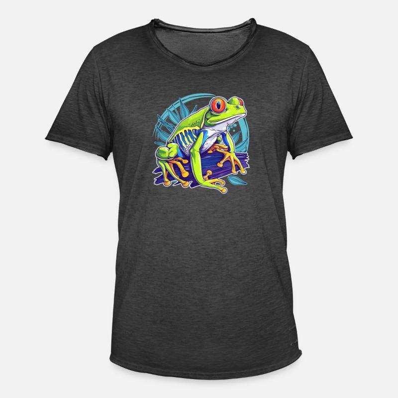 Tree Frog Baumfrösche Baumfrosch - Männer Vintage T-Shirt - Vintage Schwarz