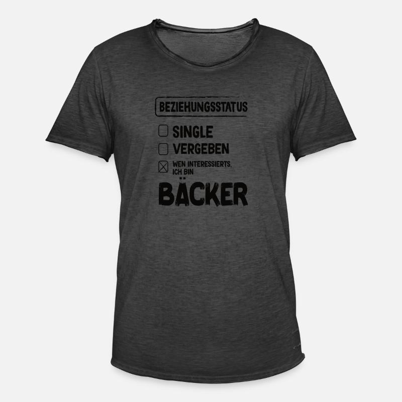 Bäcker Beziehungsstatus Back Backwaren Backen - Männer Vintage T-Shirt - Vintage Schwarz