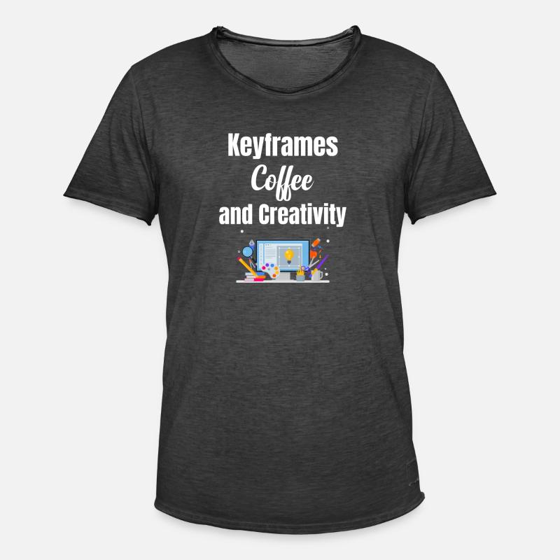Keyframes, coffee and creativity funnier - Men's Vintage T-Shirt - washed black
