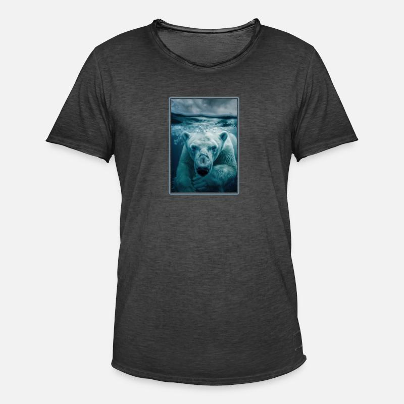 Polar Bear Eisbären Eisbär - Männer Vintage T-Shirt - Vintage Schwarz