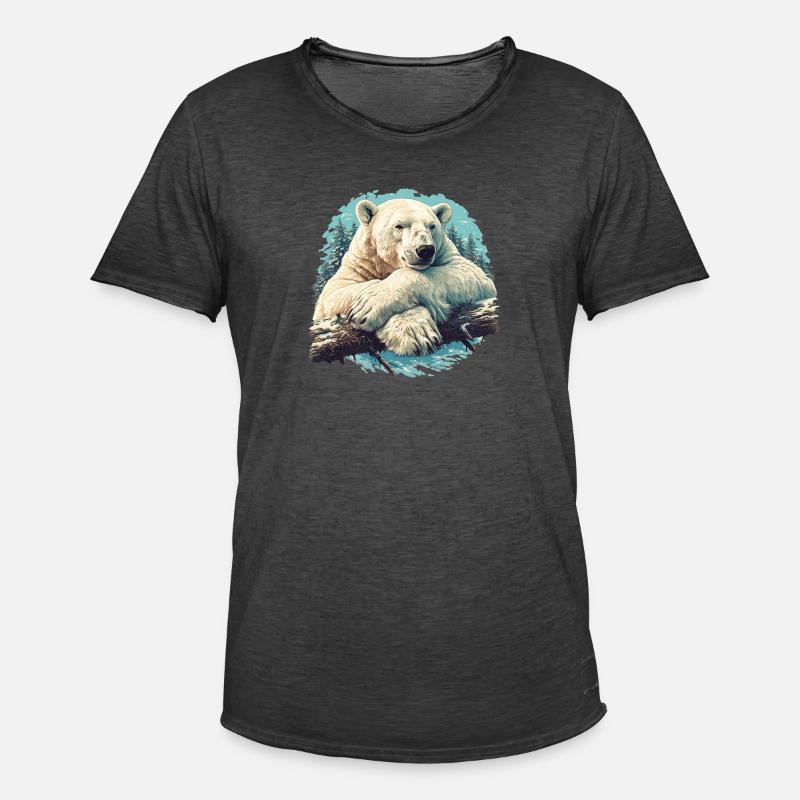 Polar Bear Eisbären Eisbär - Männer Vintage T-Shirt - Vintage Schwarz