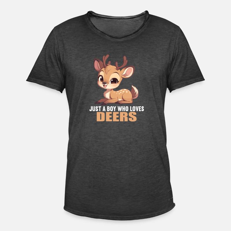 Hirsche Hirsch - Männer Vintage T-Shirt - Vintage Schwarz