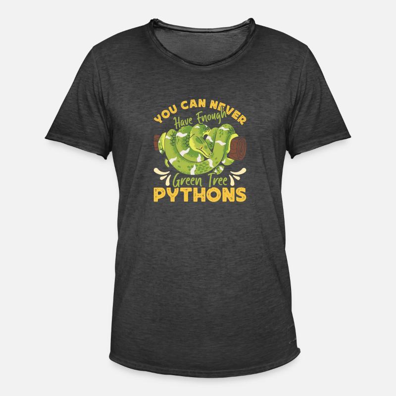 Green Tree Python - Männer Vintage T-Shirt - Vintage Schwarz