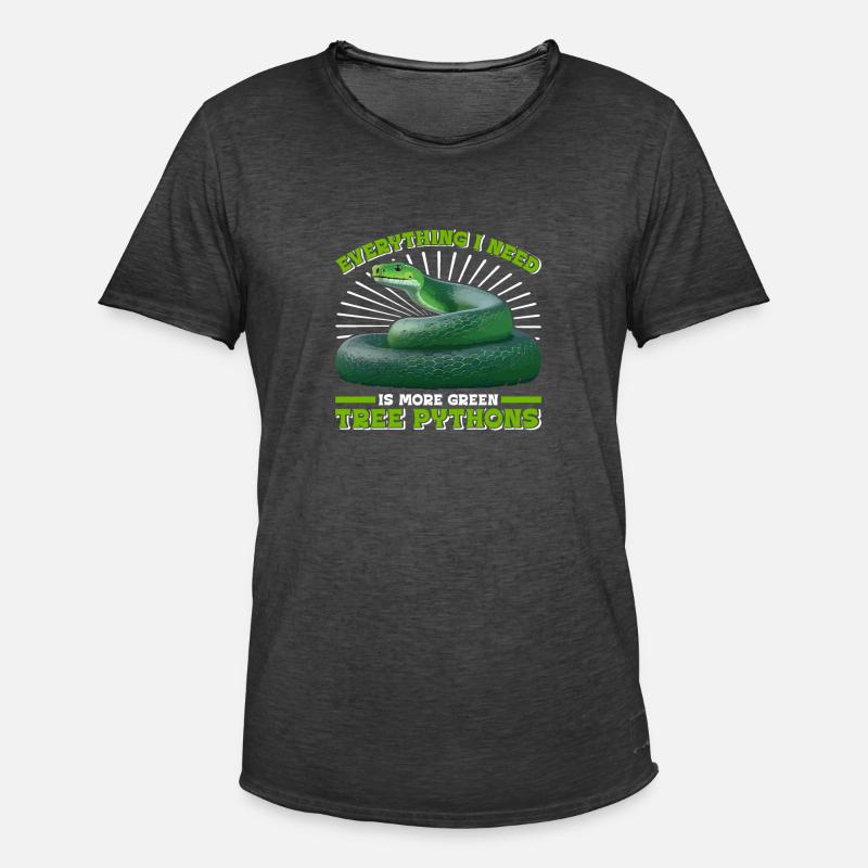 Green Tree Python - Männer Vintage T-Shirt - Vintage Schwarz