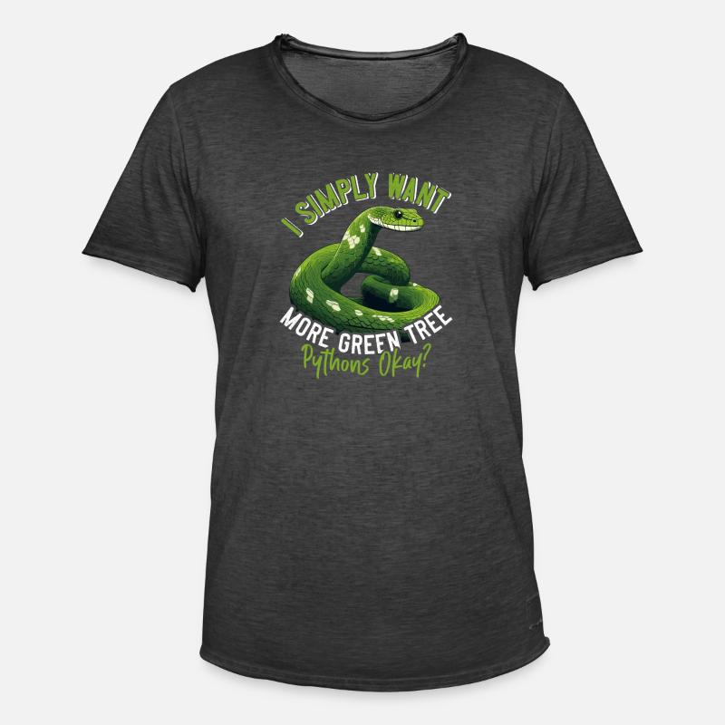 Green Tree Python - Männer Vintage T-Shirt - Vintage Schwarz