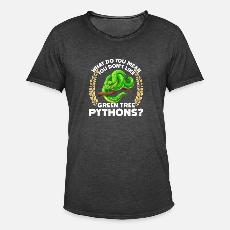 Python arborescent vert - T-shirt vintage Homme - noir vintage