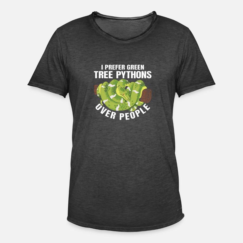 Green Tree Python - Männer Vintage T-Shirt - Vintage Schwarz