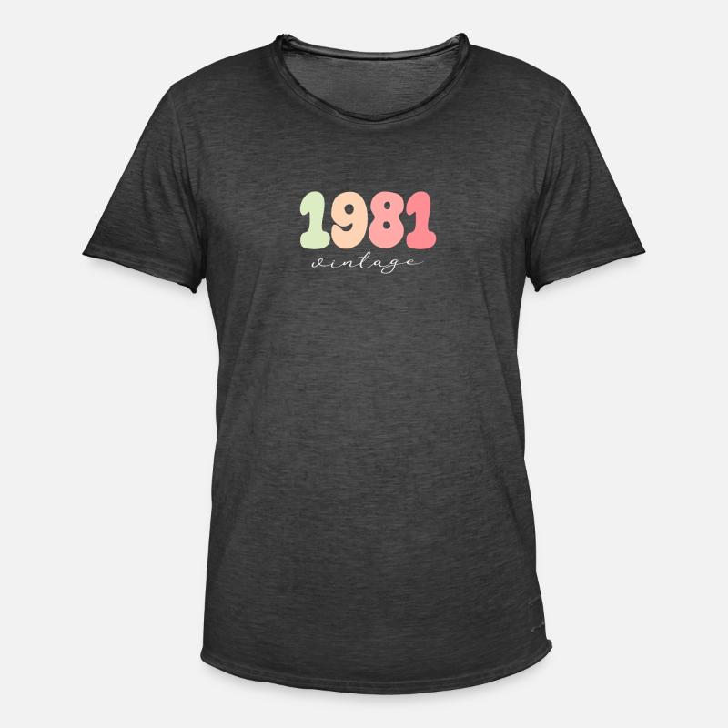 Anniversaire Année de naissance 1981 - T-shirt vintage Homme - noir vintage