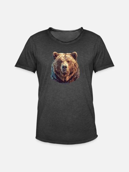 Kodiak Bear Kodiak Bear - Men's Vintage T-Shirt - washed black