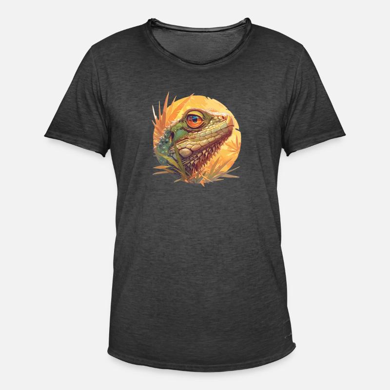 Eidechsen Eidechse - Männer Vintage T-Shirt - Vintage Schwarz