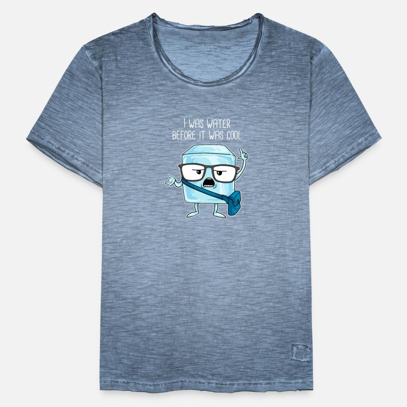 Hipster Eiswürfel Eis Cool Nerd Nerdy Student Uni Männer Vintage T-Shirt