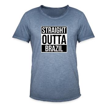 Straight Outta Brazil - Männer Vintage T-Shirt - Vintage Denim - Vorne - Jose (178cm)