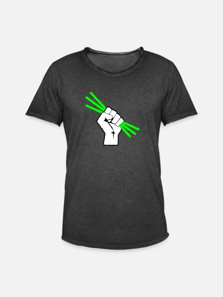 Leuchtstäbchen - Knicklicht - Faust - Männer Vintage T-Shirt - Vintage Schwarz