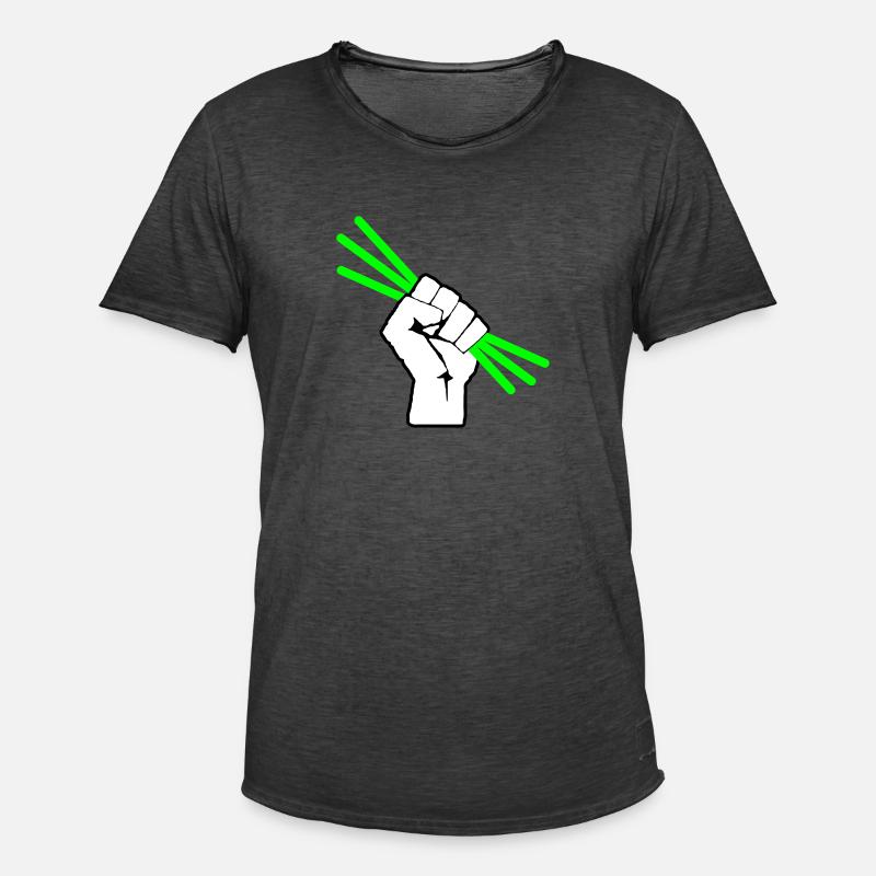 Leuchtstäbchen - Knicklicht - Faust - Männer Vintage T-Shirt - Vintage Schwarz
