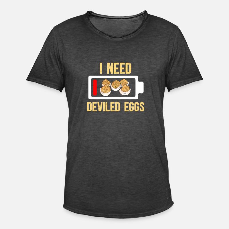 Gefüllte Eier Deviled Eggs - Männer Vintage T-Shirt - Vintage Schwarz