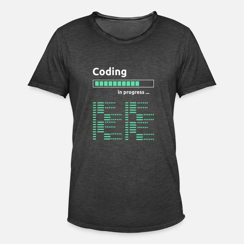 Coding in progress - T-shirt vintage Homme - noir vintage
