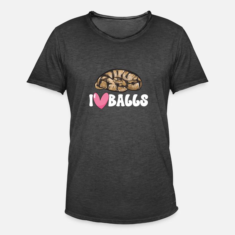 Ball Python Snake King Python - Men's Vintage T-Shirt - washed black