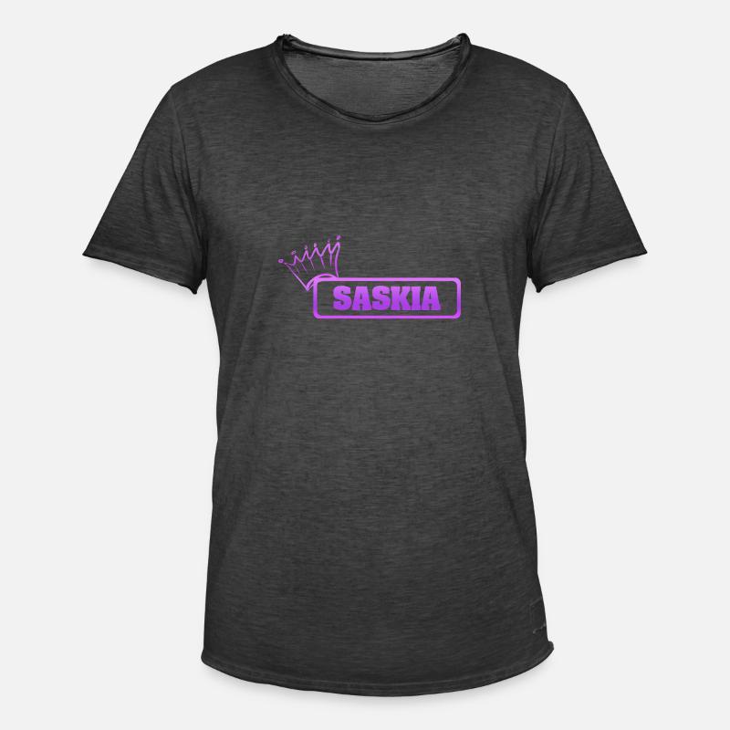 Saskia als Schwester - Männer Vintage T-Shirt - Vintage Schwarz
