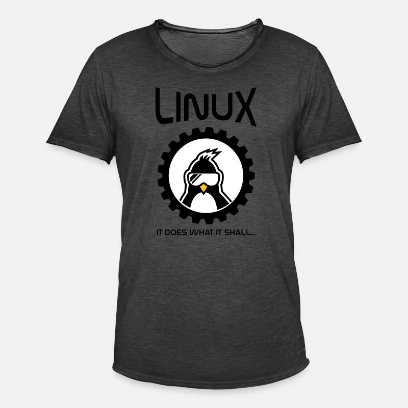 linux does what it shall - Men's Vintage T-Shirt - washed black