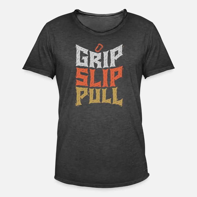 Grip Slip Pull Graphic Tee - Men's Vintage T-Shirt - washed black