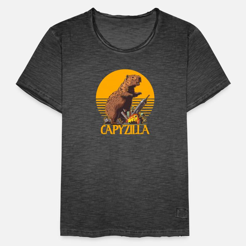 Capybara Meme - Capyzilla - rampaging monster Men's Vintage T-Shirt