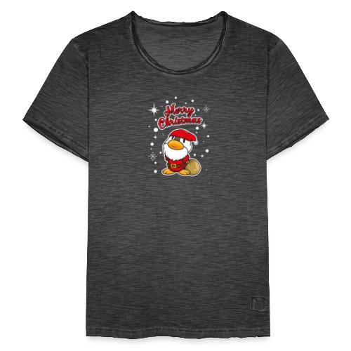 Ente als Weihnachtsmann mit Merry Christmas - Männer Vintage T-Shirt
