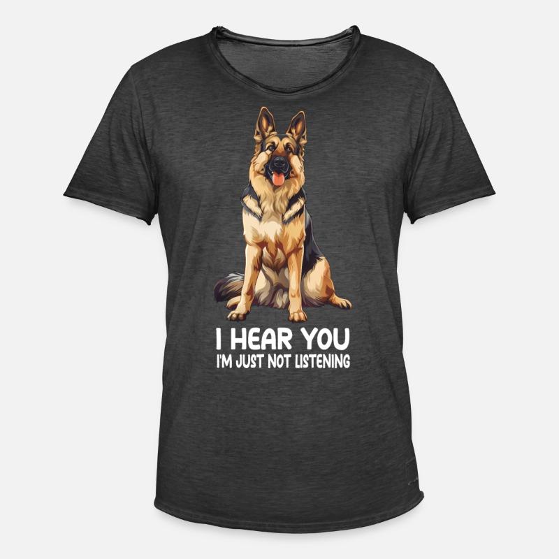 German Sheperd - Männer Vintage T-Shirt - Vintage Schwarz