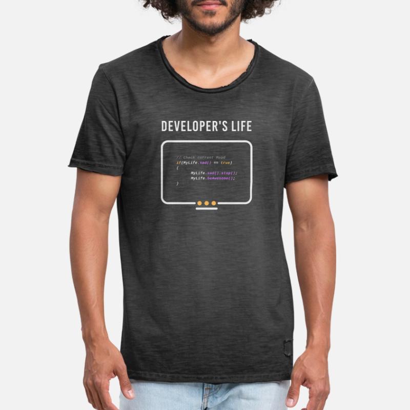 Nerd Entwickler Informatik Programmierer Developer Männer Vintage T-Shirt