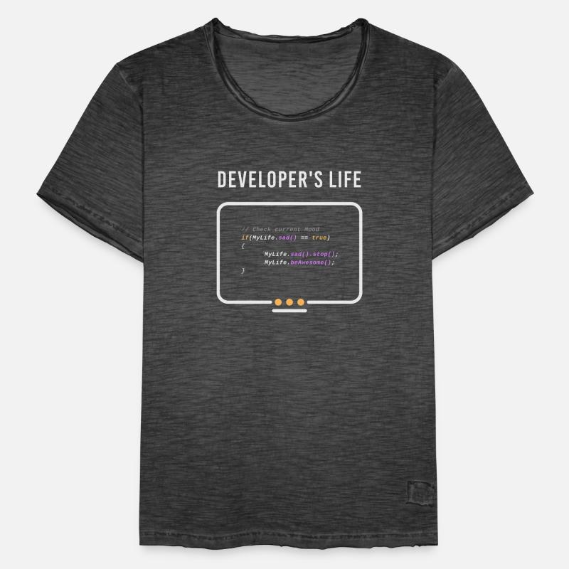 Nerd Entwickler Informatik Programmierer Developer Männer Vintage T-Shirt