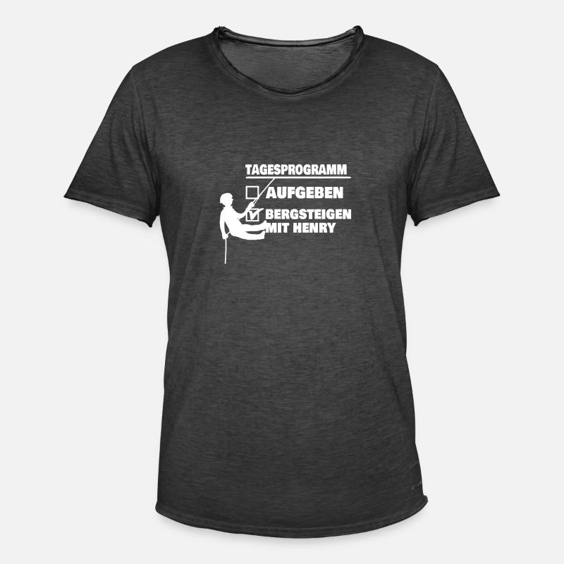 Berg mit henry oder aufgeben - Männer Vintage T-Shirt - Vintage Schwarz