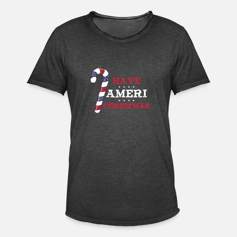 Have Ameri Christmas - Männer Vintage T-Shirt - Vintage Schwarz