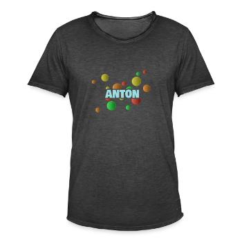 Anton as Anton - Men's Vintage T-Shirt - washed black - Front - Jose (178cm)