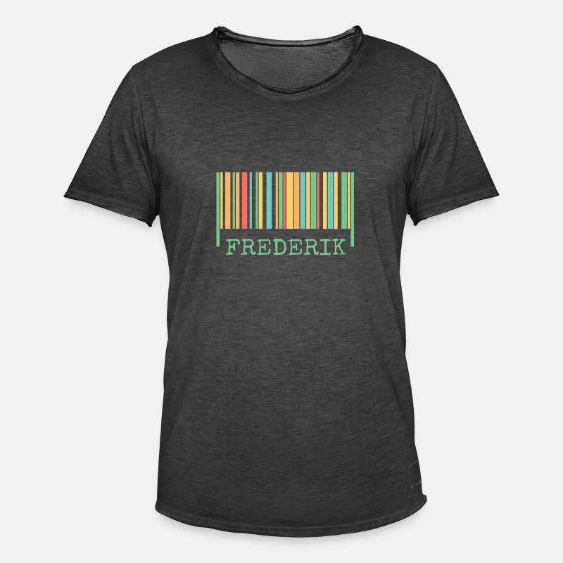Strichcode Frederik - Männer Vintage T-Shirt - Vintage Schwarz