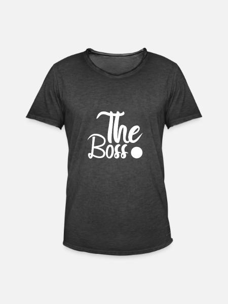 The Boss Paar Design - Männer Vintage T-Shirt - Vintage Schwarz