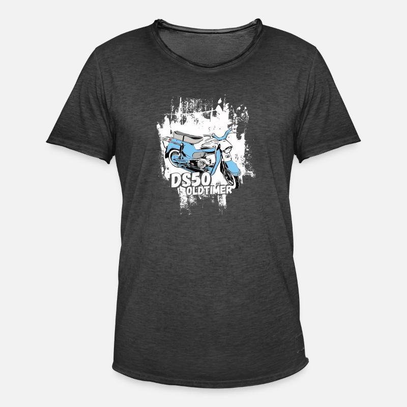 DS50 / Schwalbenfahrer / Ostalgie / Mofa Oldtimer - Männer Vintage T-Shirt - Vintage Schwarz
