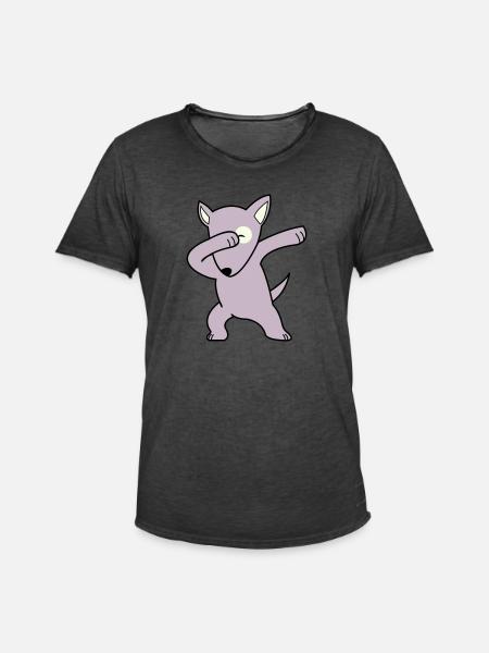 dog dabbing 02 - Männer Vintage T-Shirt - Vintage Schwarz