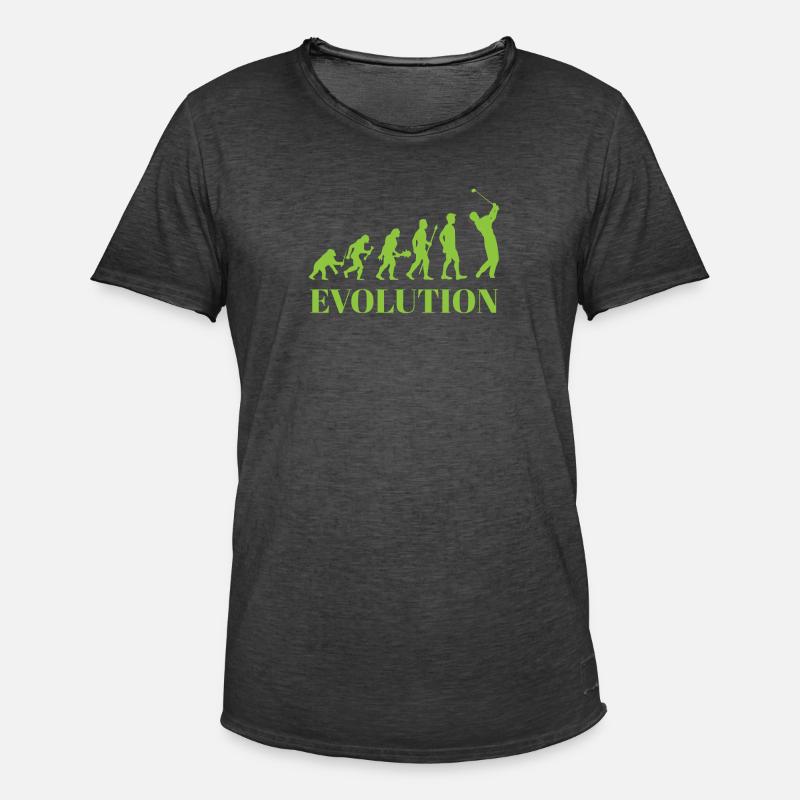 Evolution - Golf - Lustig - Fun - Geschenk - Männer Vintage T-Shirt - Vintage Schwarz