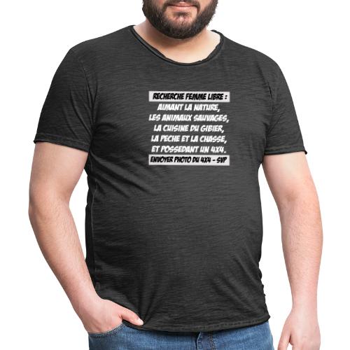 recherche femme libre v2 gris - T-shirt vintage Homme