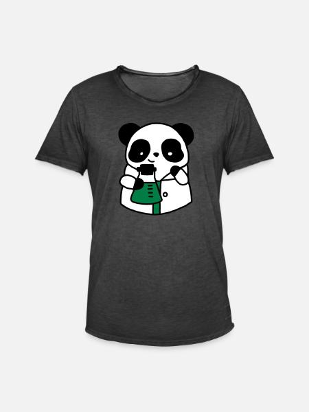Panda chemical scientist technical biologist - Men's Vintage T-Shirt - washed black