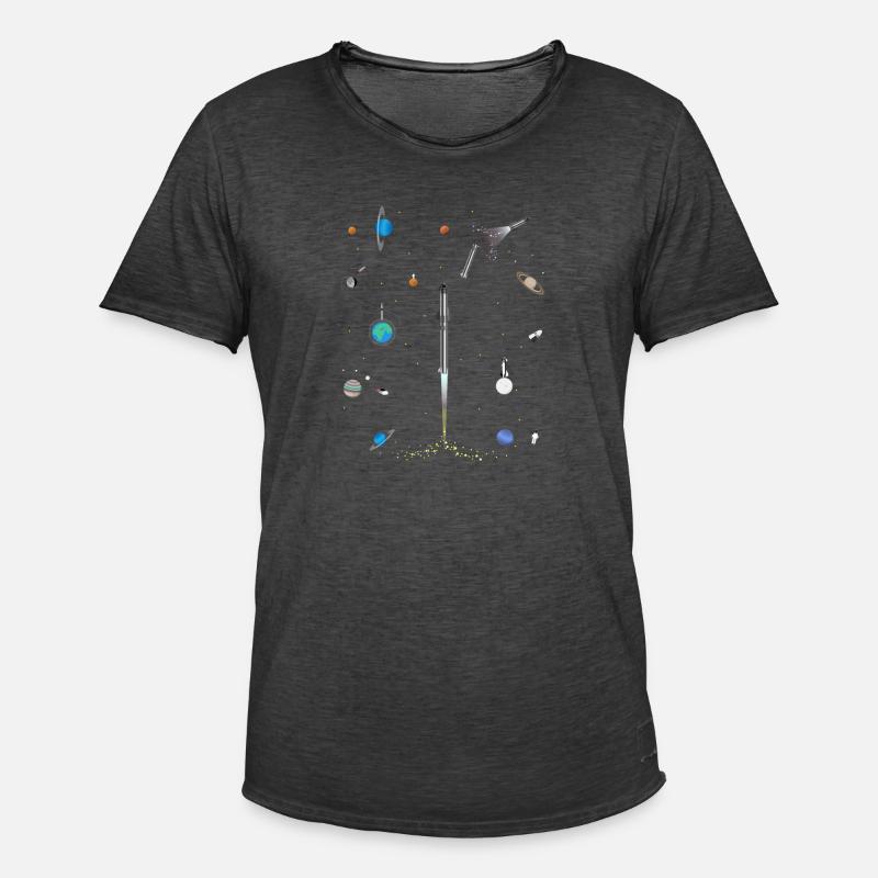 Eine Space-x-Explosion in das Space-Muster - Männer Vintage T-Shirt - Vintage Schwarz