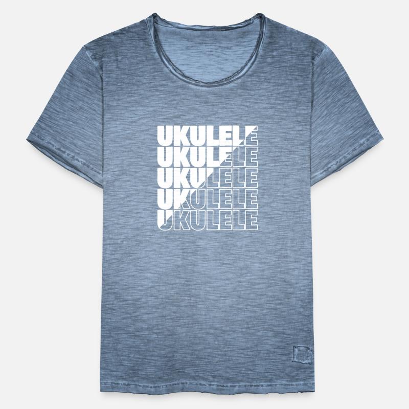 Ukulele typography diagonal Männer Vintage T-Shirt