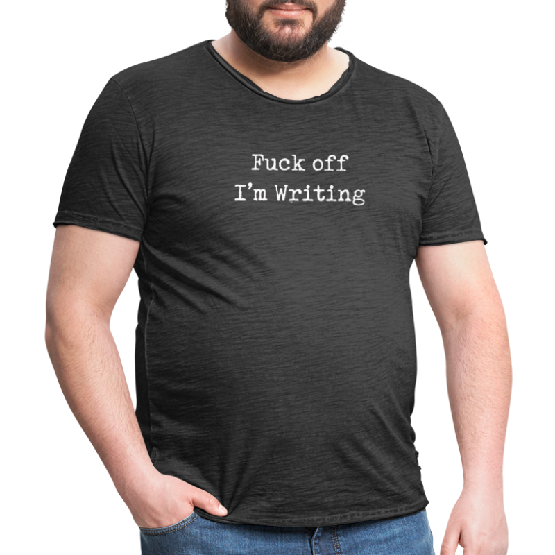 Fuck off Schreibmaschine Weiß - Männer Vintage T-Shirt