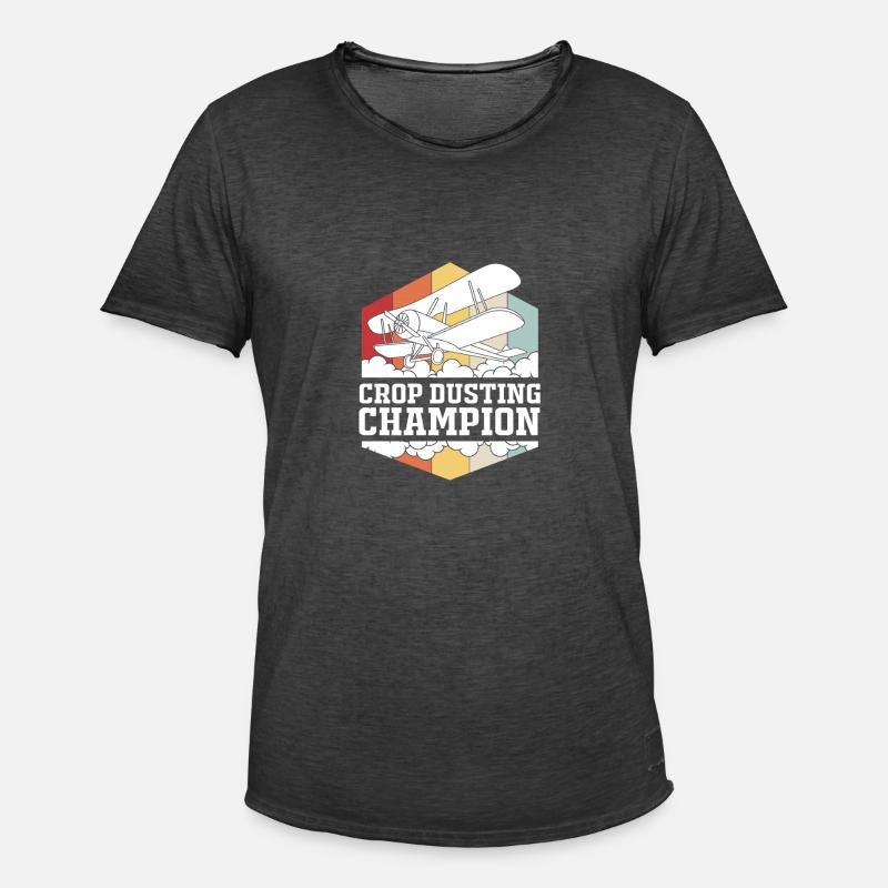 Crop Duster Flugzeug Pilot Geschenk - Männer Vintage T-Shirt - Vintage Schwarz