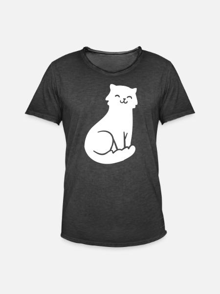 Cat Cats - Men's Vintage T-Shirt - washed black