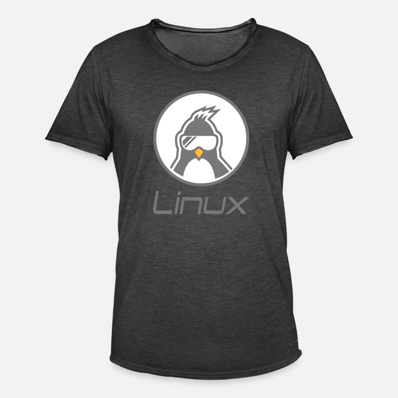 linux - Männer Vintage T-Shirt - Vintage Schwarz