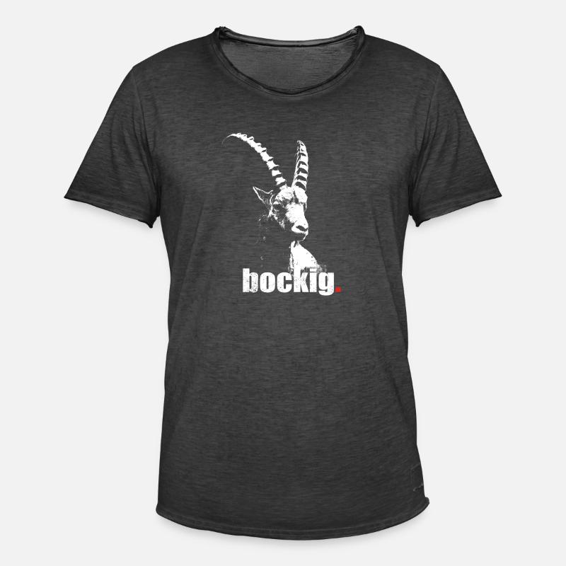 bockig - Männer Vintage T-Shirt - Vintage Schwarz