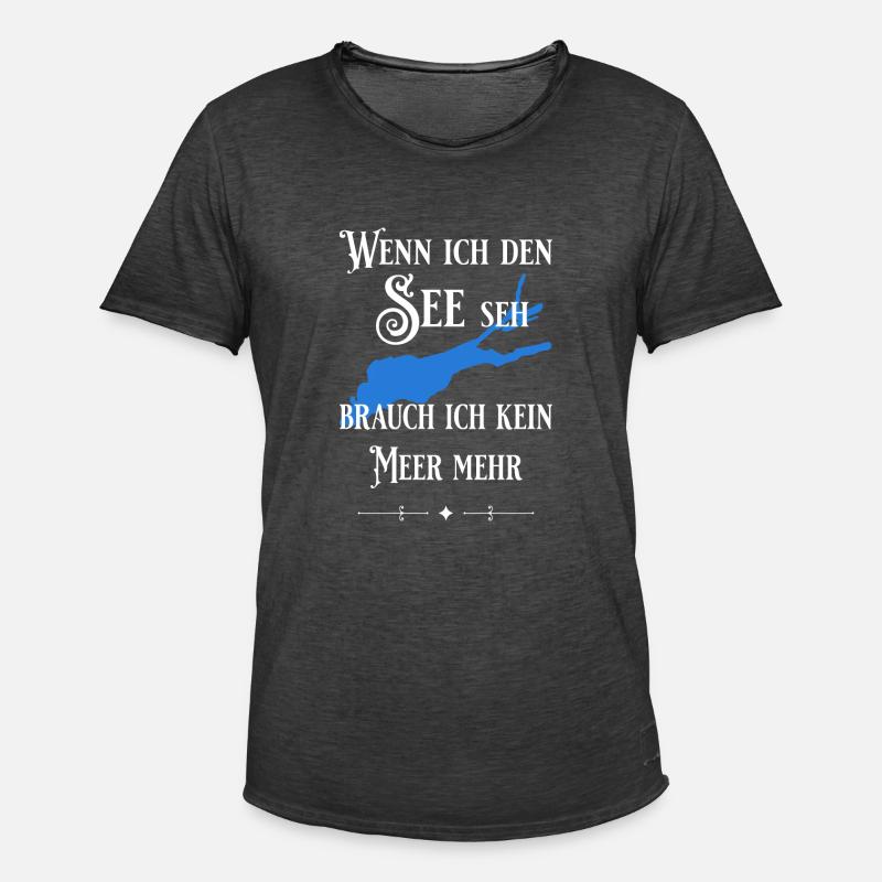 Bodensee - Männer Vintage T-Shirt - Vintage Schwarz