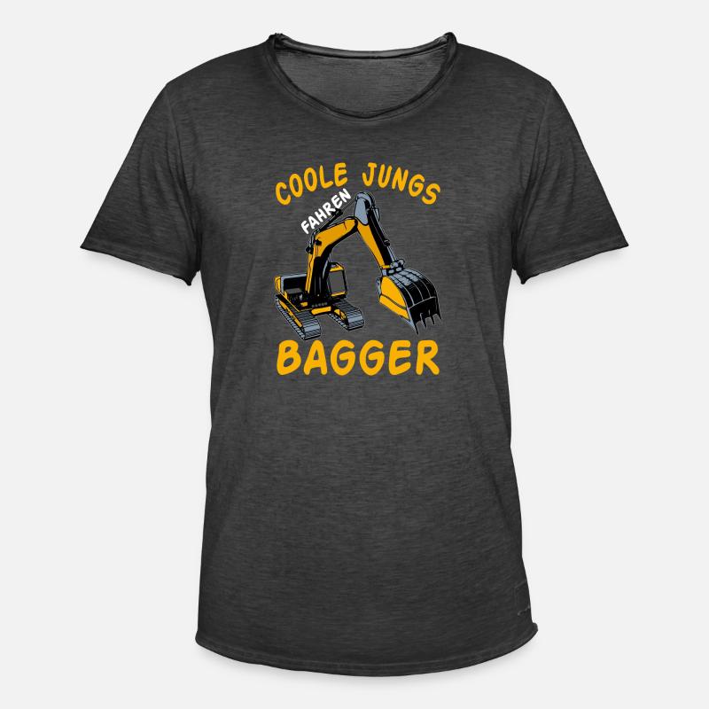 Kinder Bagger Baggerfahrer Baggerführer Baustelle - Männer Vintage T-Shirt - Vintage Schwarz