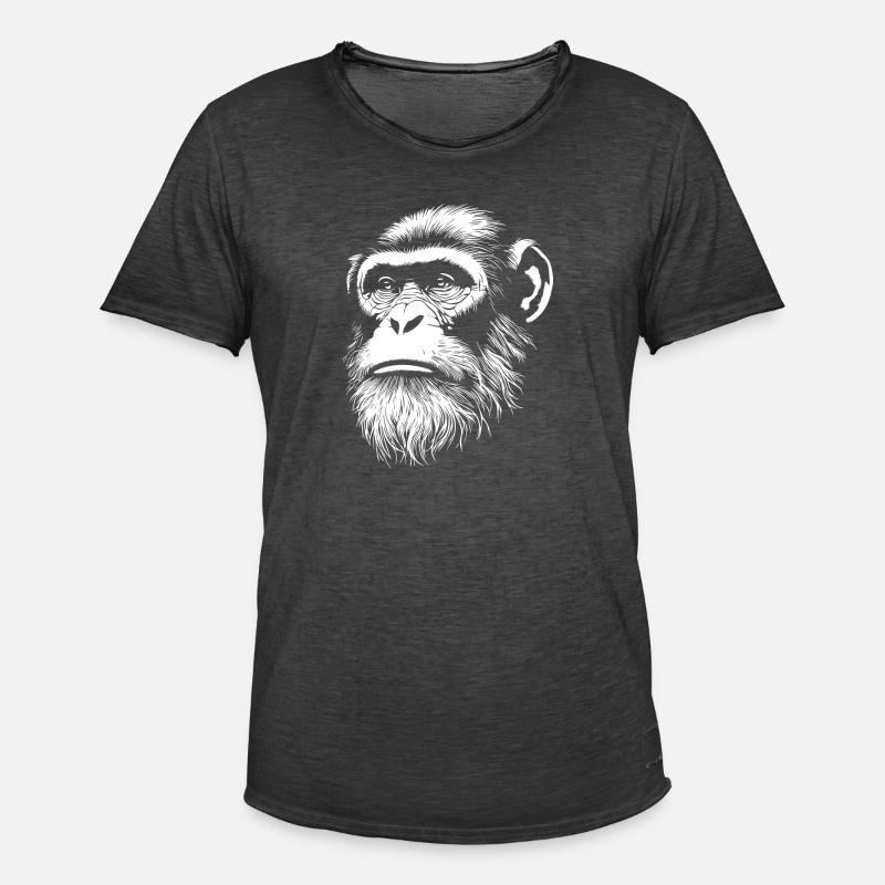 Lustiger Affe mit Bart - Männer Vintage T-Shirt - Vintage Schwarz