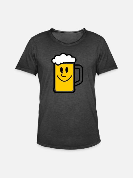 Beer face - Men's Vintage T-Shirt - washed black